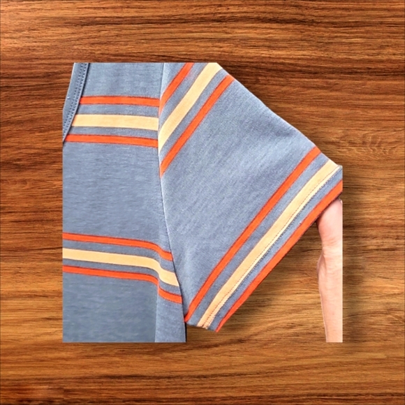 LulaRoe, Sz XS, Grey, Orange Stripes, Swing Style, Polyester, Stretch - Picture 4 of 9